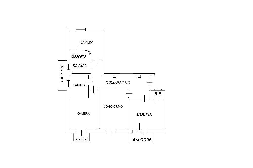 Quadrilocale Viale Aretusa, Milano - planimetria 1
