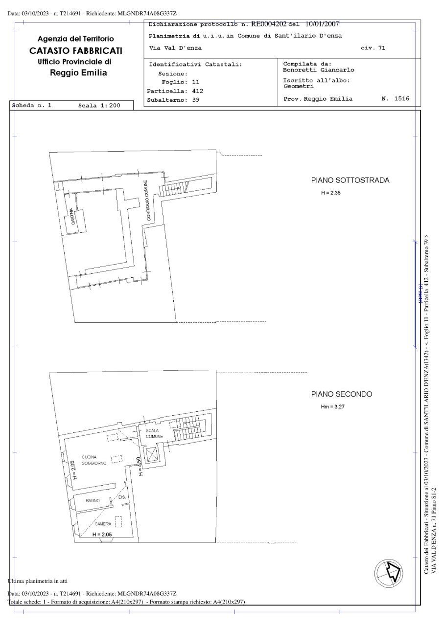 Appartamento Sant'Ilario d'Enza - planimetria 1