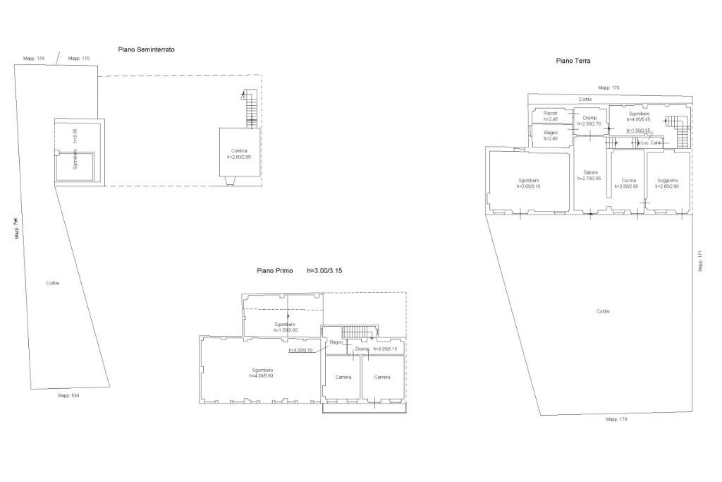 Semi-detached house Via francesco Vercelli, Camerano Casasco - floor plans 1