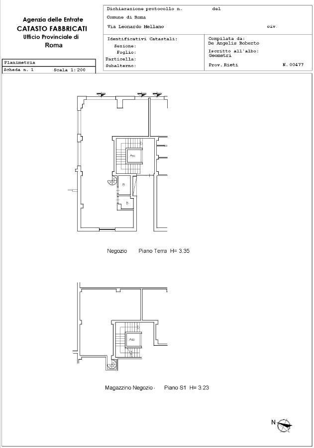 Foto 22 - Commercial Premises Via Leonardo Mellano
 
160, Roma - floor plans 1