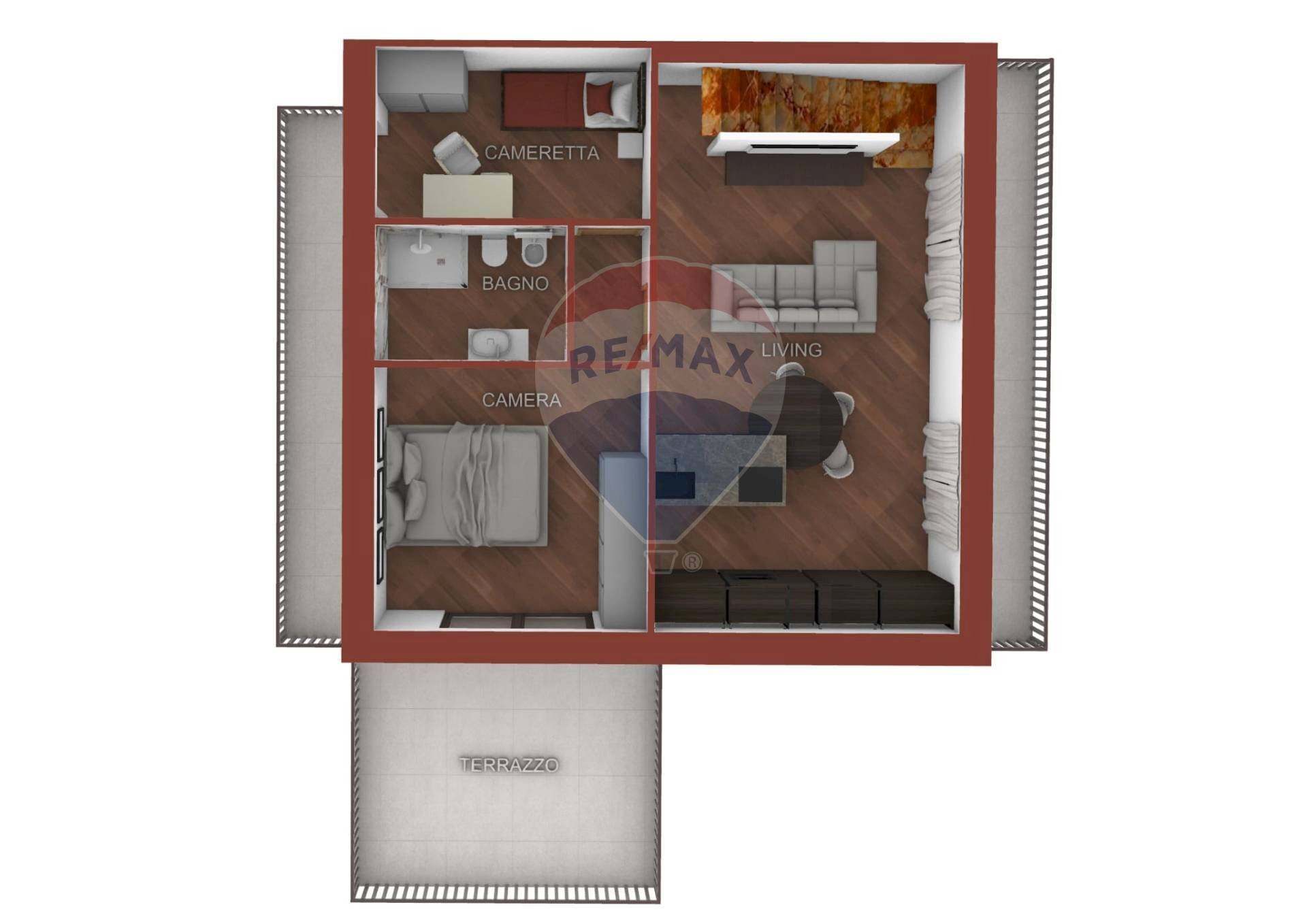 Pianta 3D - Four-room apartment via Germania
 
9, Manfredonia - floor plans 1