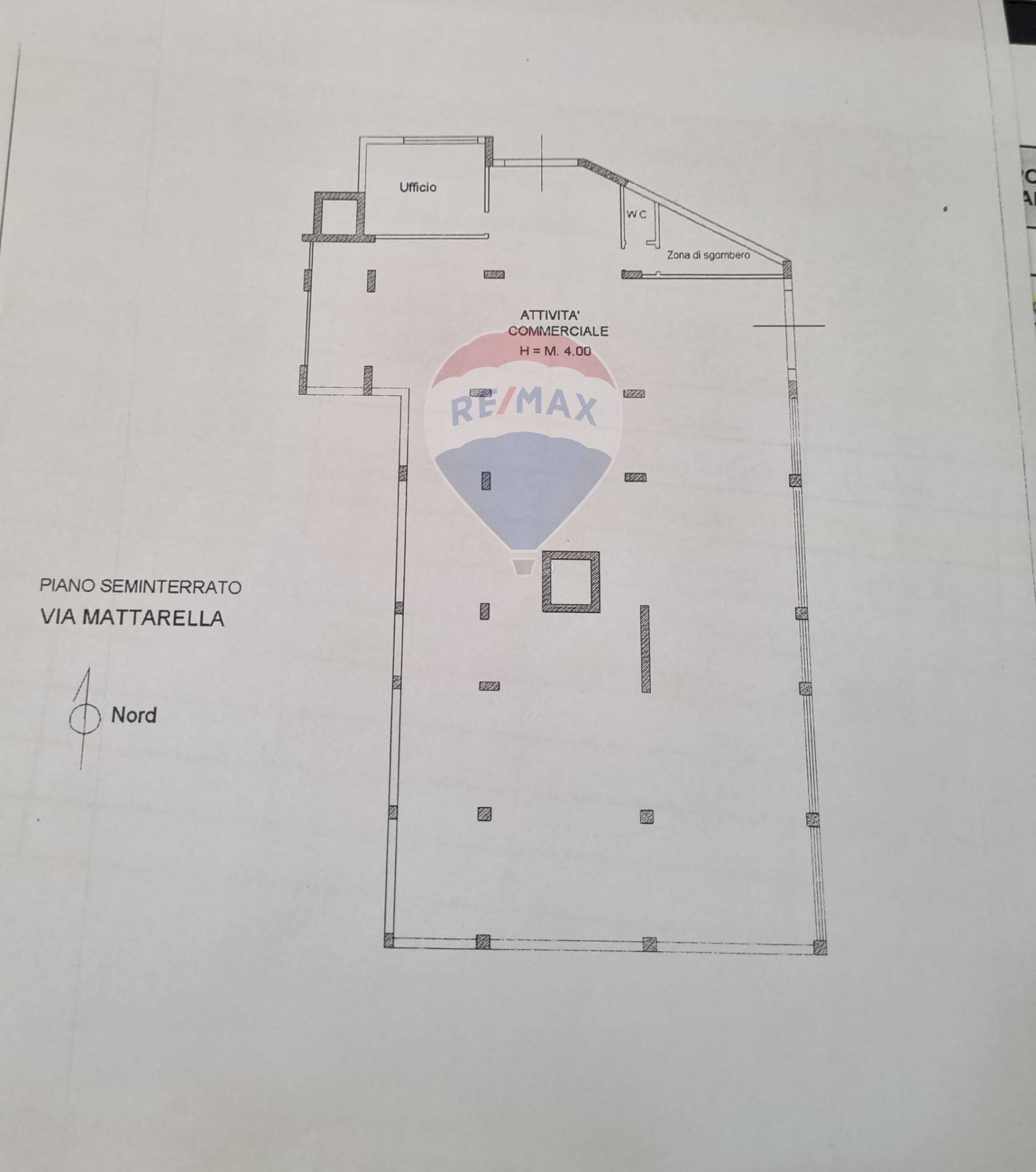 Pianta 2D - Locale Commerciale via B. Mattarella
 
175, Bagheria - planimetria 1