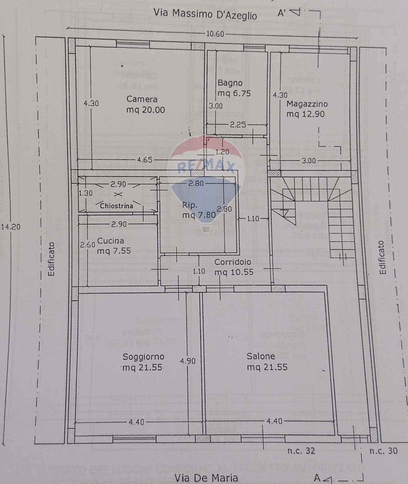 Pianta 2D - Quadrilocale via Federico di Maria
 
30, Bagheria - planimetria 1