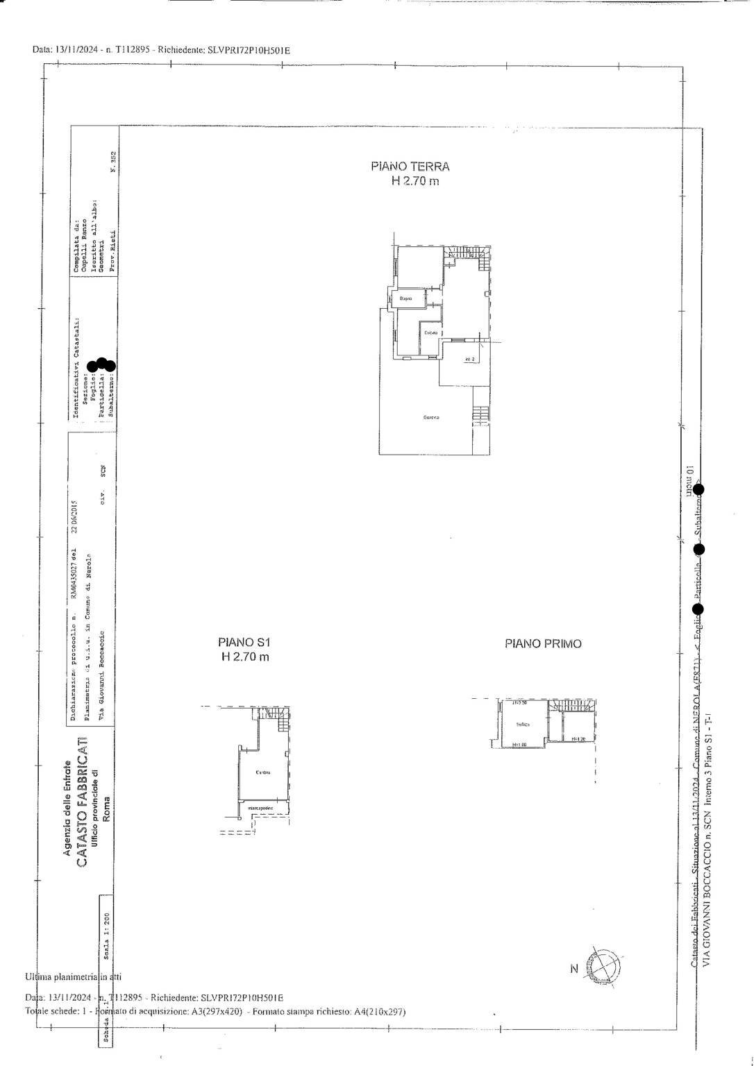 Villa via Giovanni Boccaccio, Nerola - planimetria 1