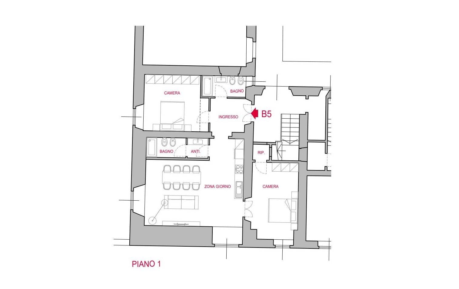 Foto 21 - Trilocale via Santa Zanobi
 
1, Scandicci - planimetria 1