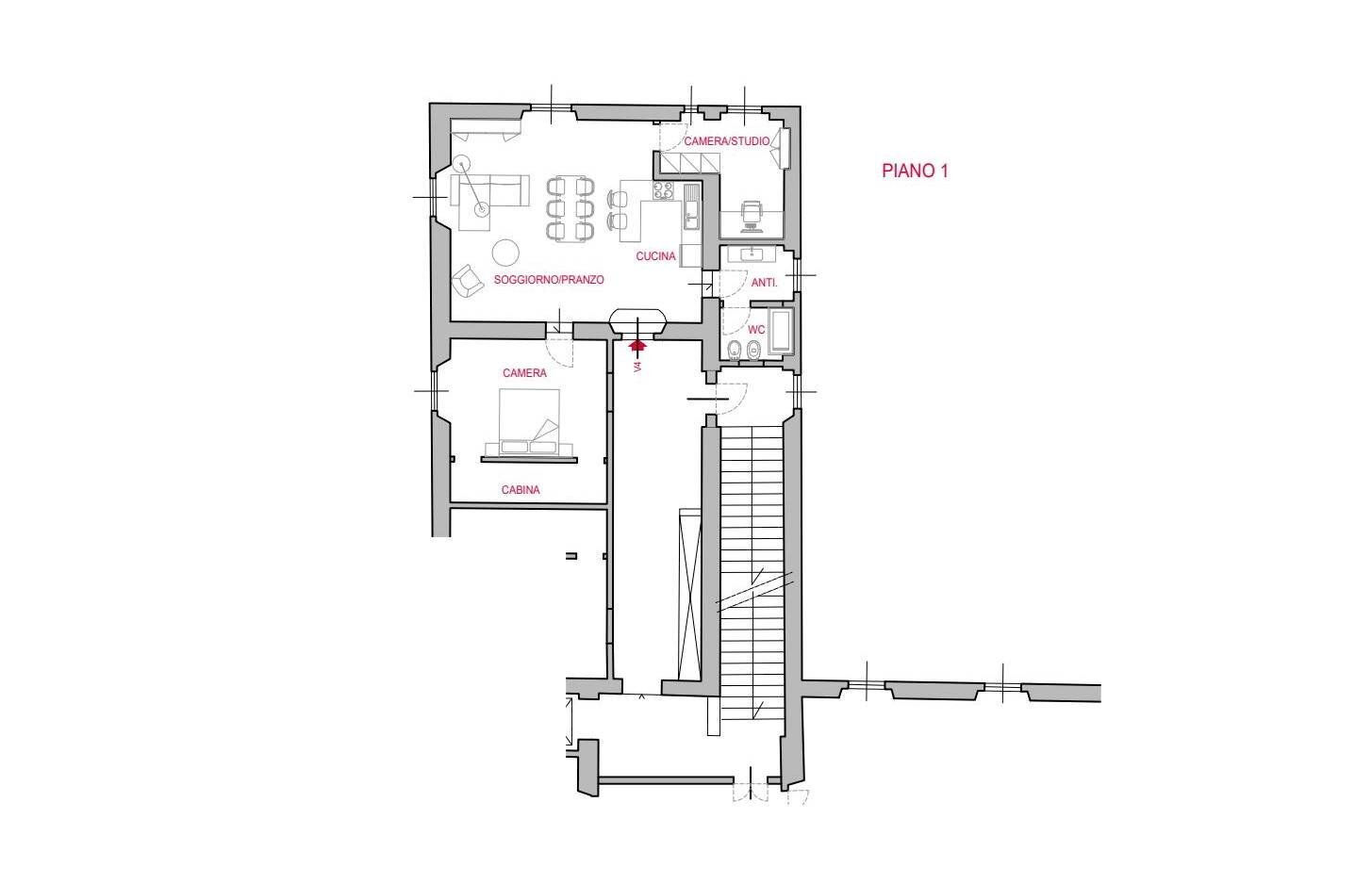 Foto 21 - Trilocale via Santa Zanobi
 
1, Scandicci - planimetria 1