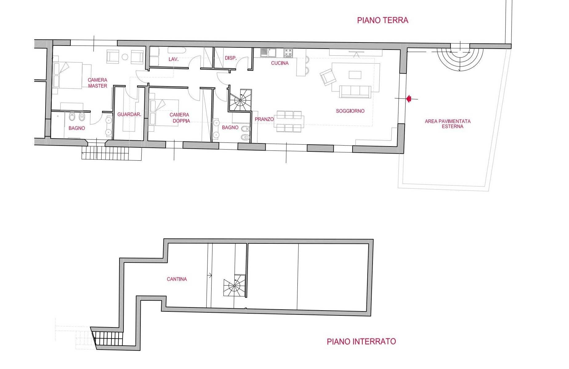 Foto 21 - Three-room apartment via Santa Zanobi
 
1, Scandicci - floor plans 1