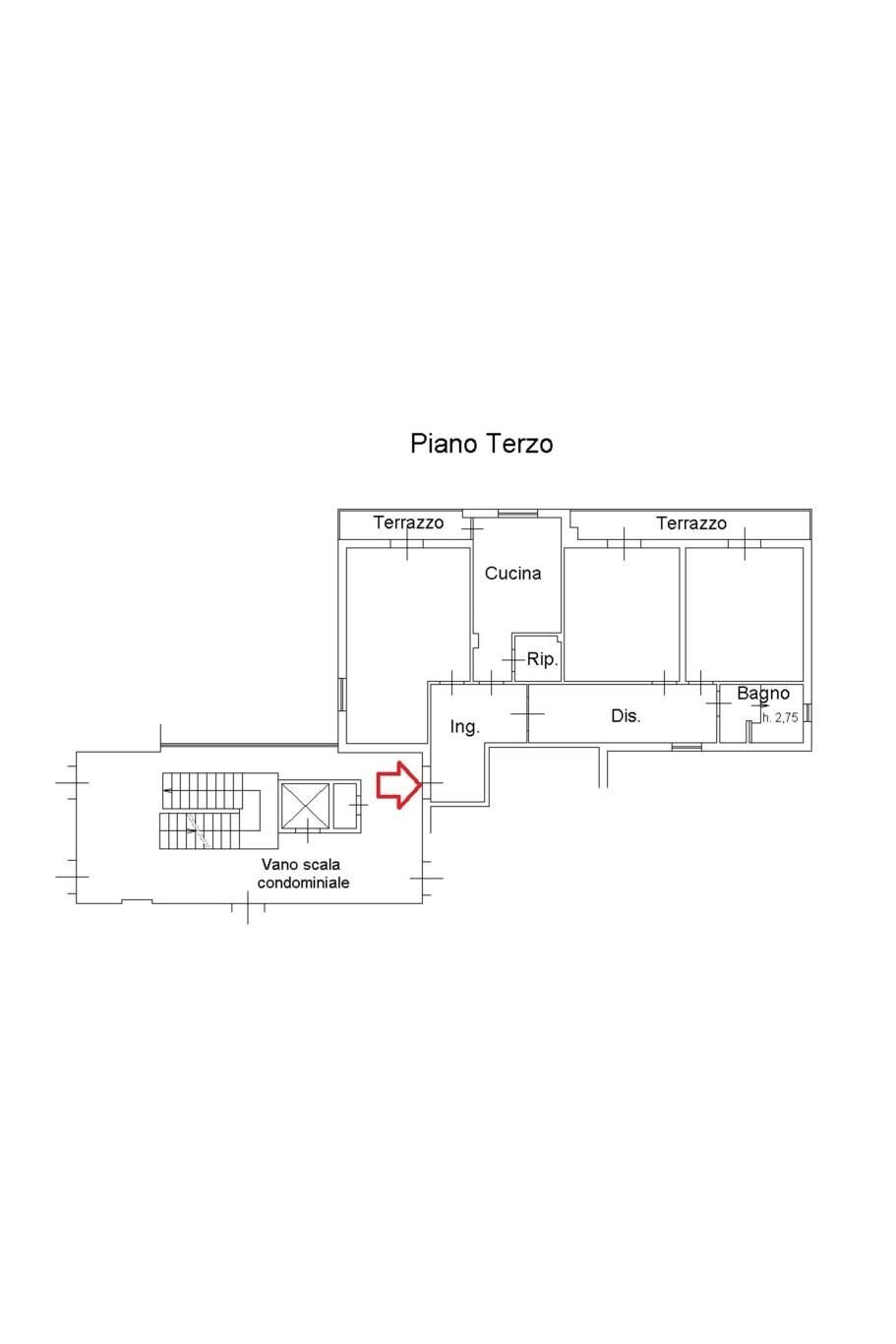 Quadrilocale viale della Repubblica, Prato - planimetria 1