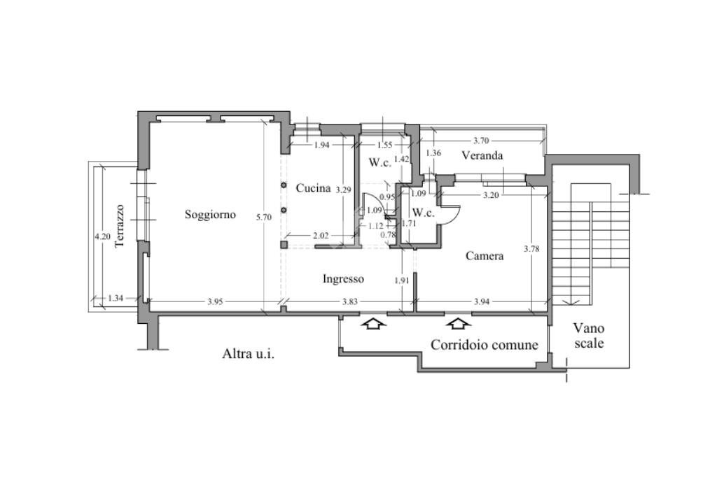 Two-room apartment Via privata corso lima, Chiavari - floor plans 1