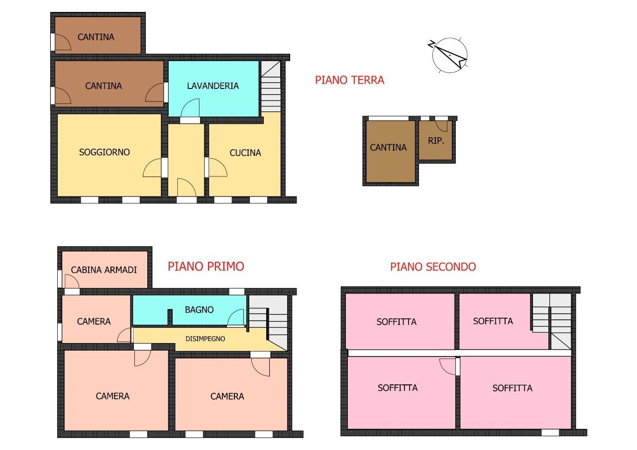 Portion of a house Modena - floor plans 1