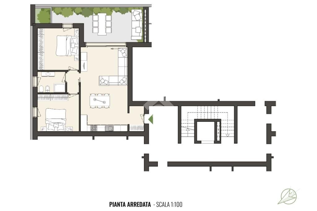 Three-room apartment Via Marco Minghetti, Carpi - floor plans 1