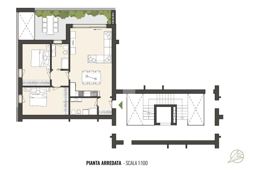 Three-room apartment Via Marco Minghetti, Carpi - floor plans 1