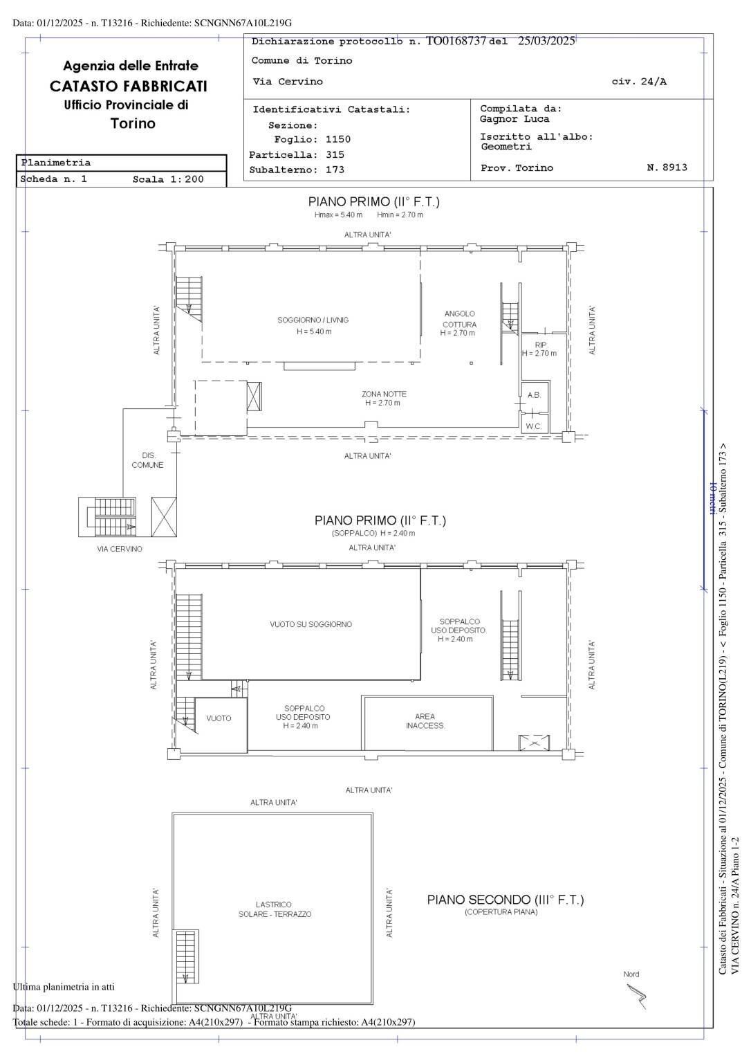 Loft via Cervino, 24, Torino - floor plans 1
