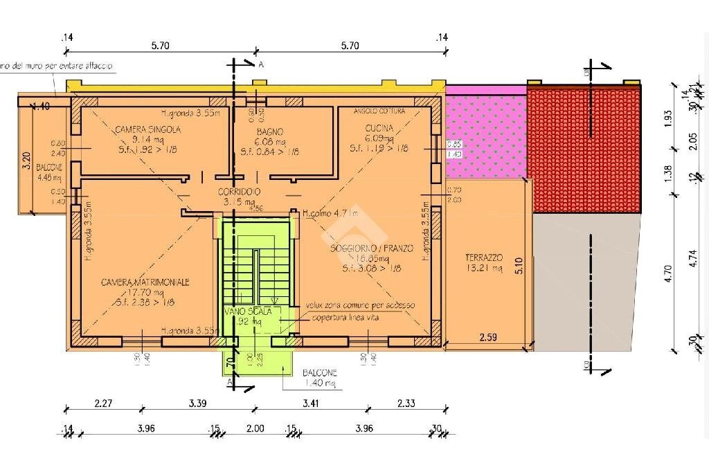 Three-room apartment Via Terrapieni Nord, San Felice sul Panaro - floor plans 1