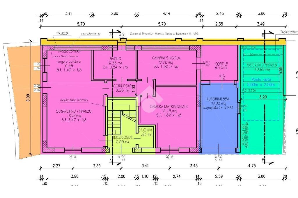 Three-room apartment Via Terrapieni Nord, San Felice sul Panaro - floor plans 1