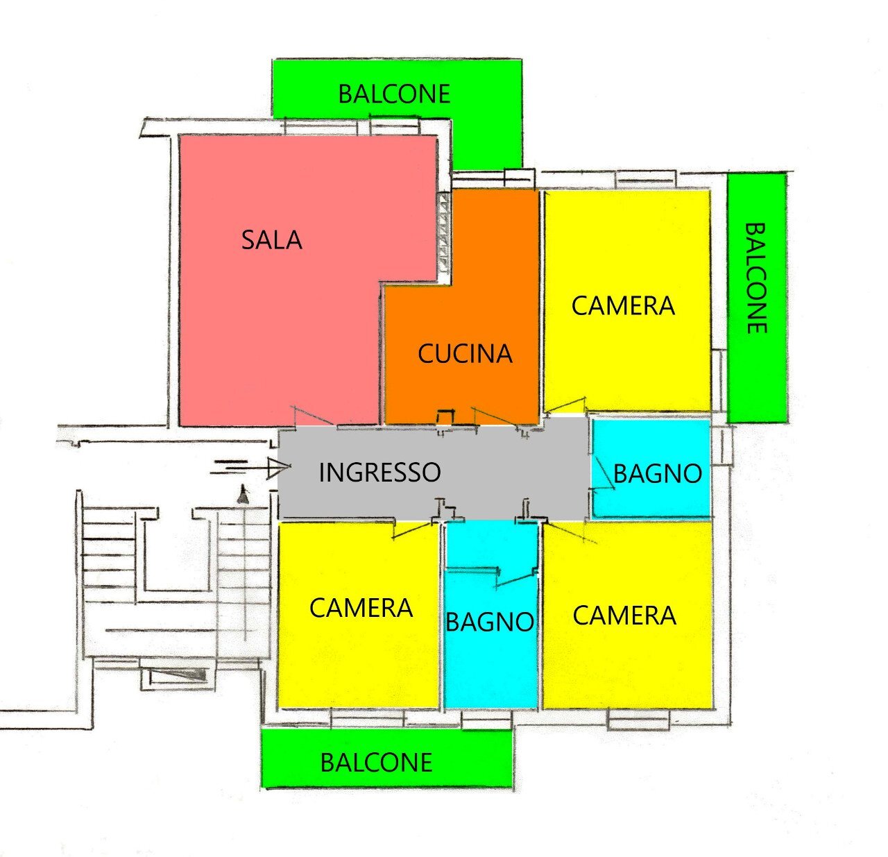 Apartment Bologna - floor plans 1