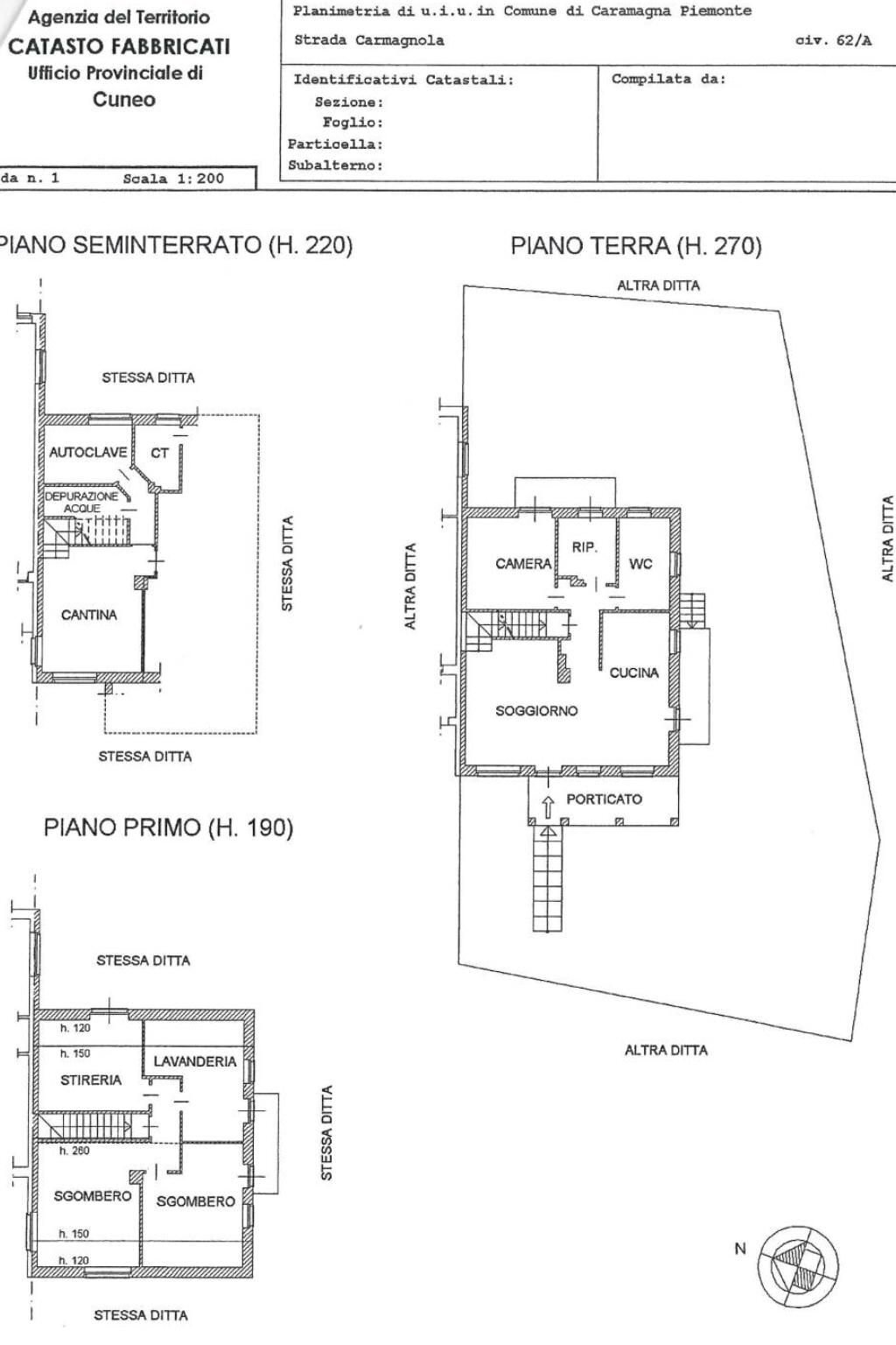 Villa strada Carmagnola, 62/a, Caramagna Piemonte - planimetria 1