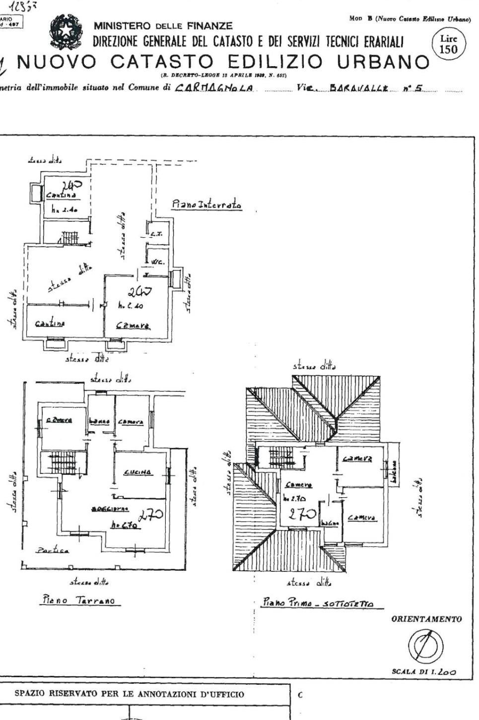 Villa vicolo Sebastiano Baravalle, 5, Carmagnola - planimetria 1