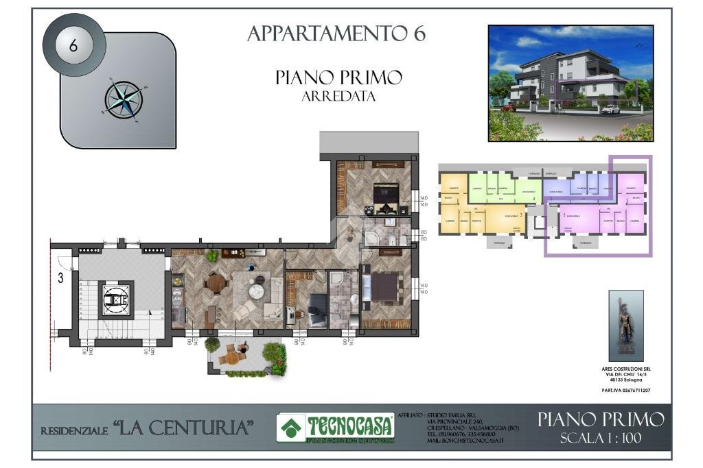 Quadrilocale Via Alessandro Scorzoni, Valsamoggia - planimetria 1