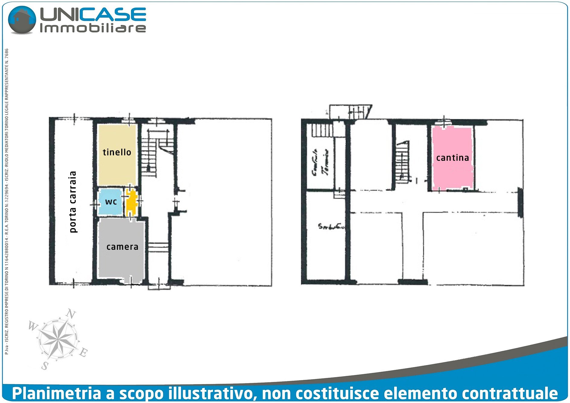 Planimetria - Bilocale via Vittorio Gioberti, 10, Torre Pellice - planimetria 1