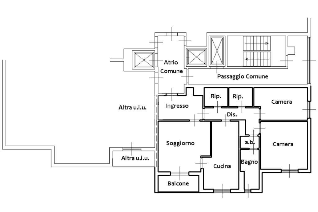 Trilocale Via Francesco Antonio Muttoni, Milano (zona Gallaratese) - planimetria 1