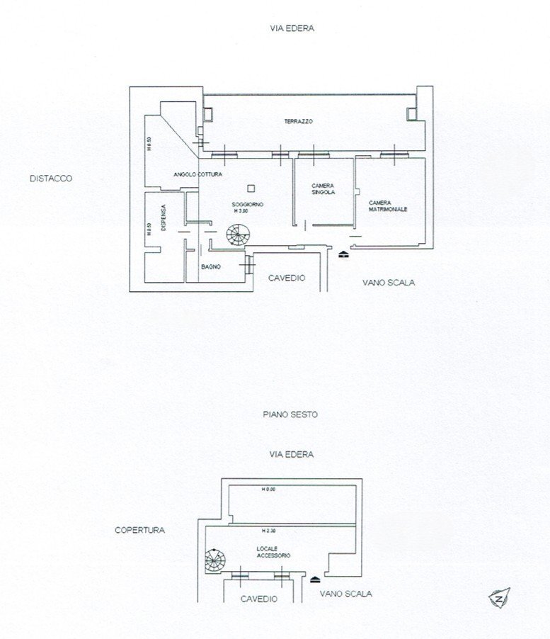 Quadrilocale via Edera, Genova (zona Marassi) - planimetria 1