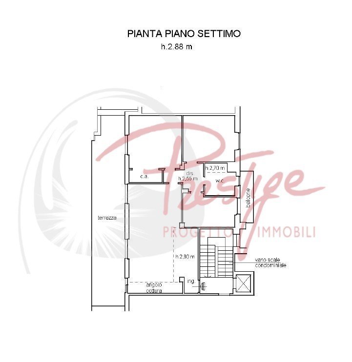 Attico piazza Dante Alighieri, 8, La Spezia - planimetria 1