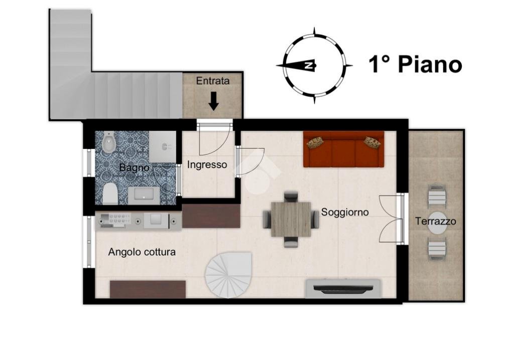 Bilocale Via Giuseppe Mazzini, Pompeiana - planimetria 1