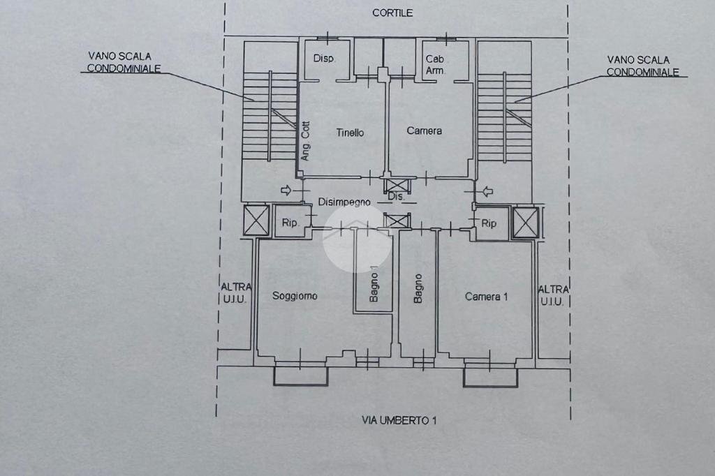 Four-room apartment Via Umberto I, Carignano - floor plans 1