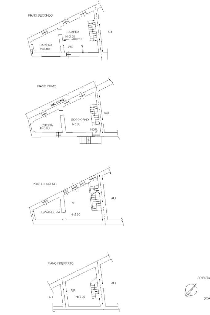 Semi-detached house Vicolo IV, Montemagno - floor plans 1