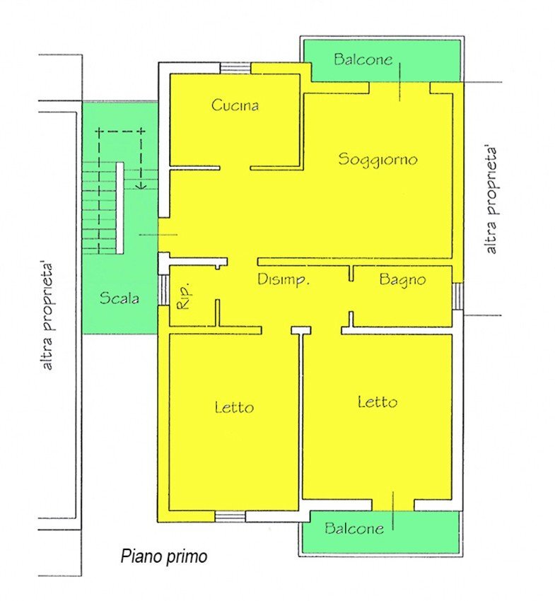 Four-room apartment strada del Po di Primaro, 17, Argenta - floor plans 1