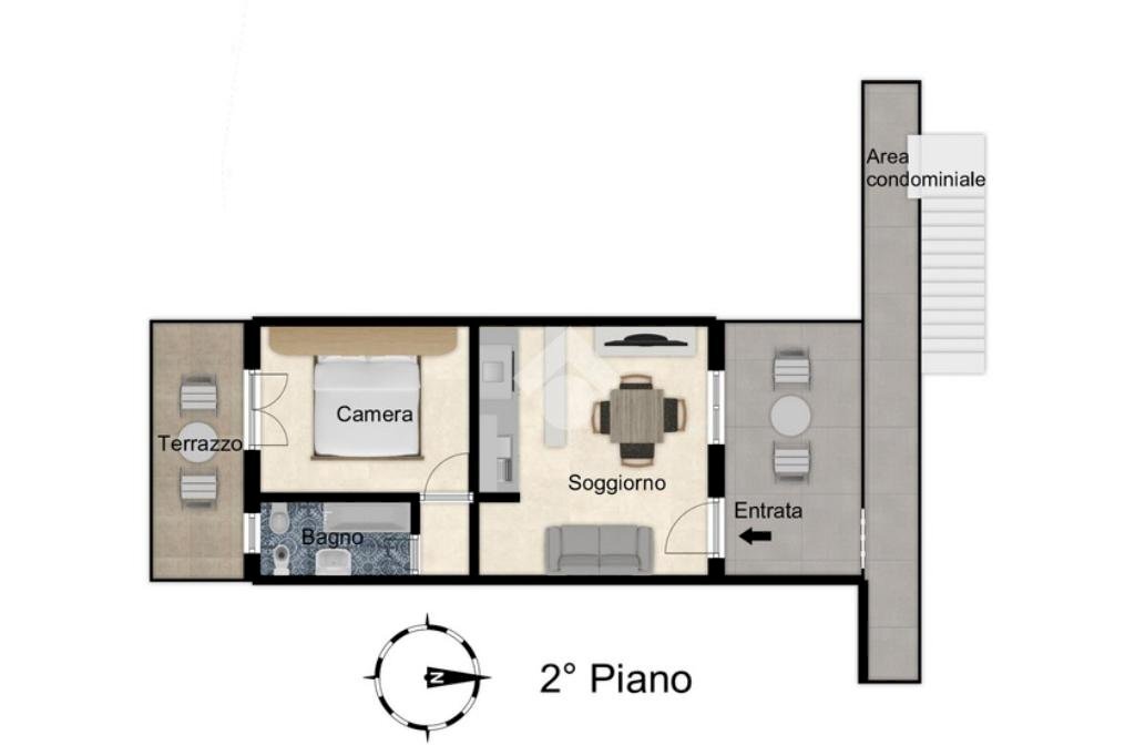 Bilocale Via Costa S. Giuseppe, Pompeiana - planimetria 1
