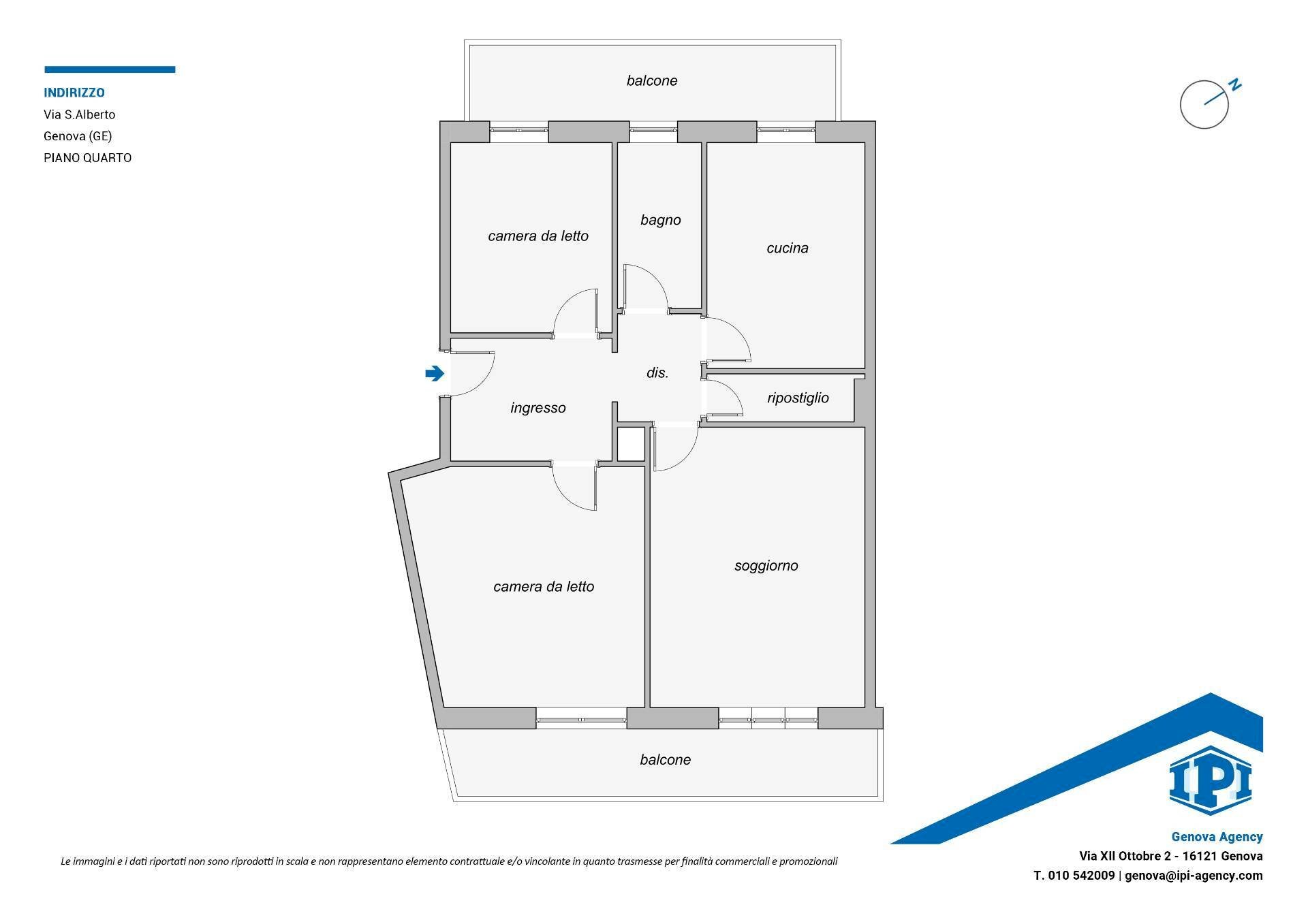 Appartamento Via Sant'Alberto, Genova - planimetria 1
