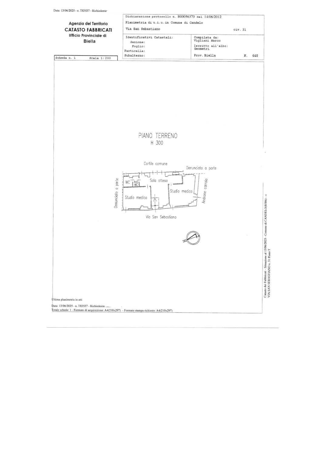 Office via San Sebastiano, 31/a, Candelo - floor plans 1