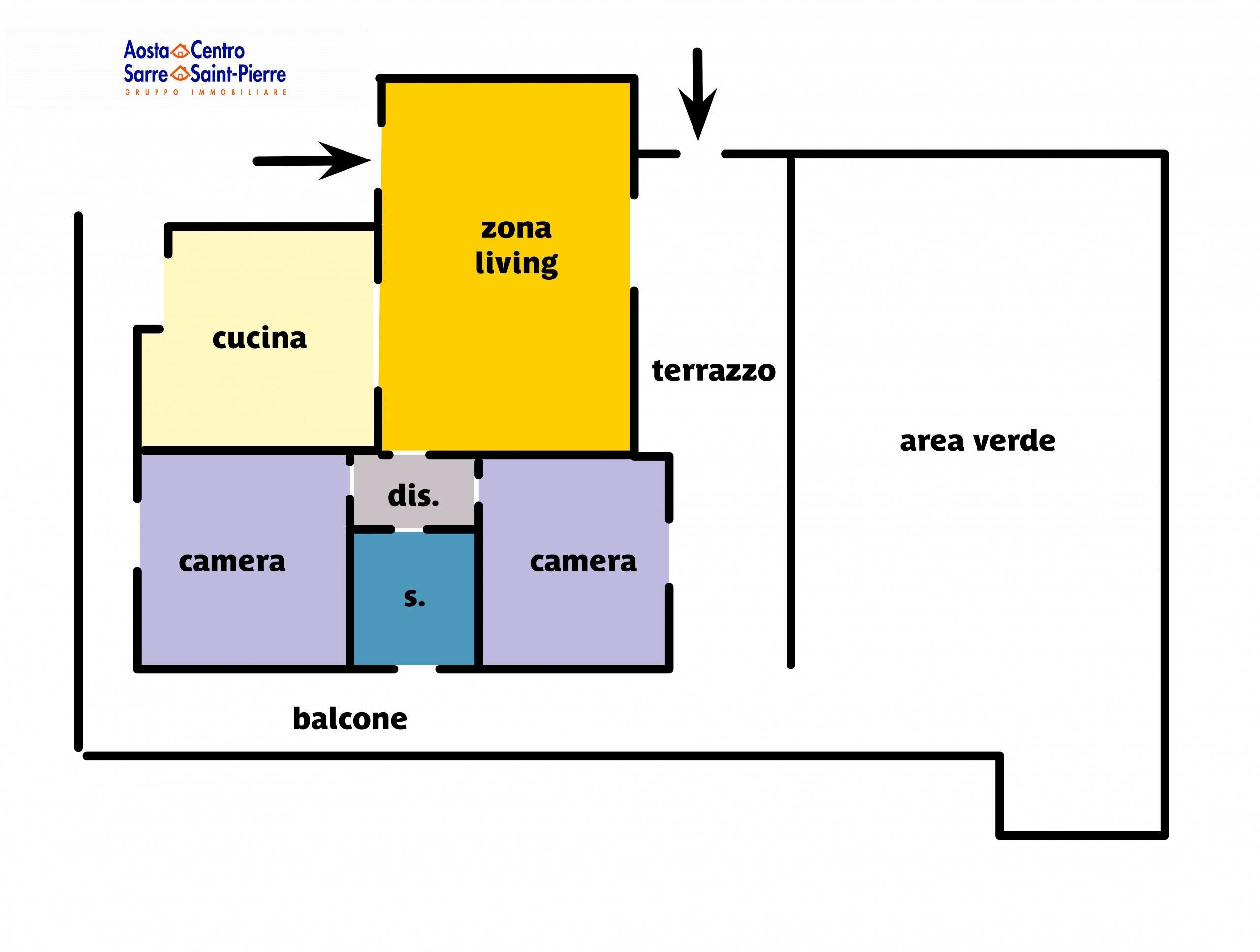 Foto 20 - Three-room apartment Località Saint Benin
 
47, Pollein - floor plans 1