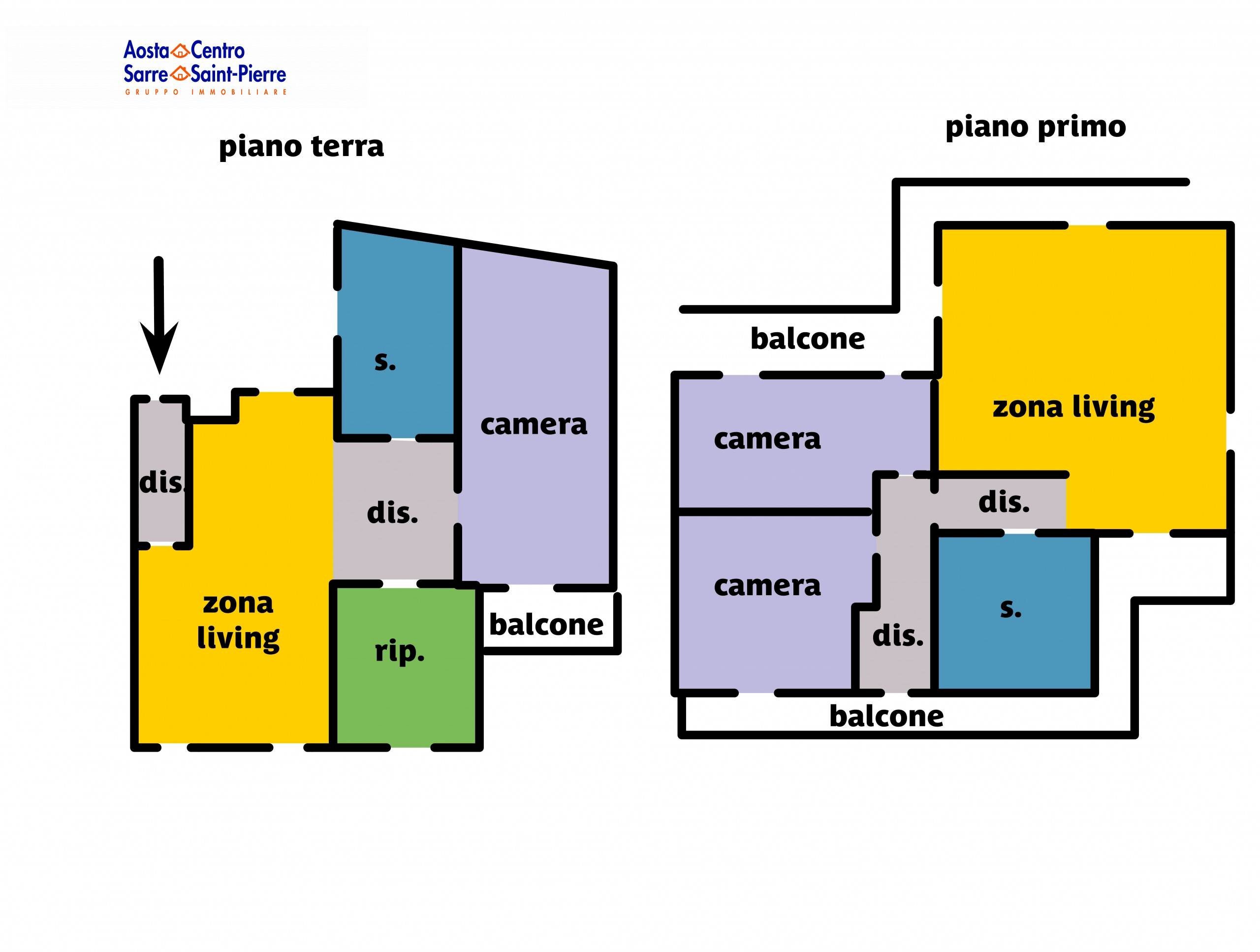 Foto 19 - Casa indipendente Frazione Pondel, Aymavilles - planimetria 1