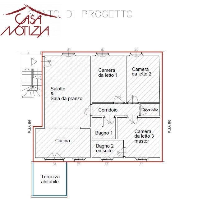 Foto 8 - Quadrilocale Via Borgo Giannotti, Lucca - planimetria 1