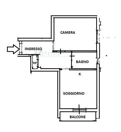 Foto 24 - Bilocale Via della Bea, Diano Marina - planimetria 1