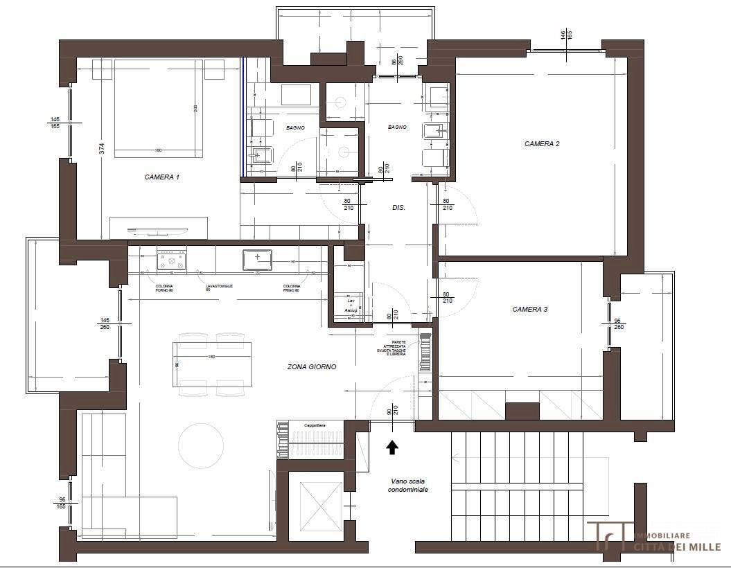 Foto 1 - Quadrilocale Via Cesare Battisti, Bergamo - planimetria 1