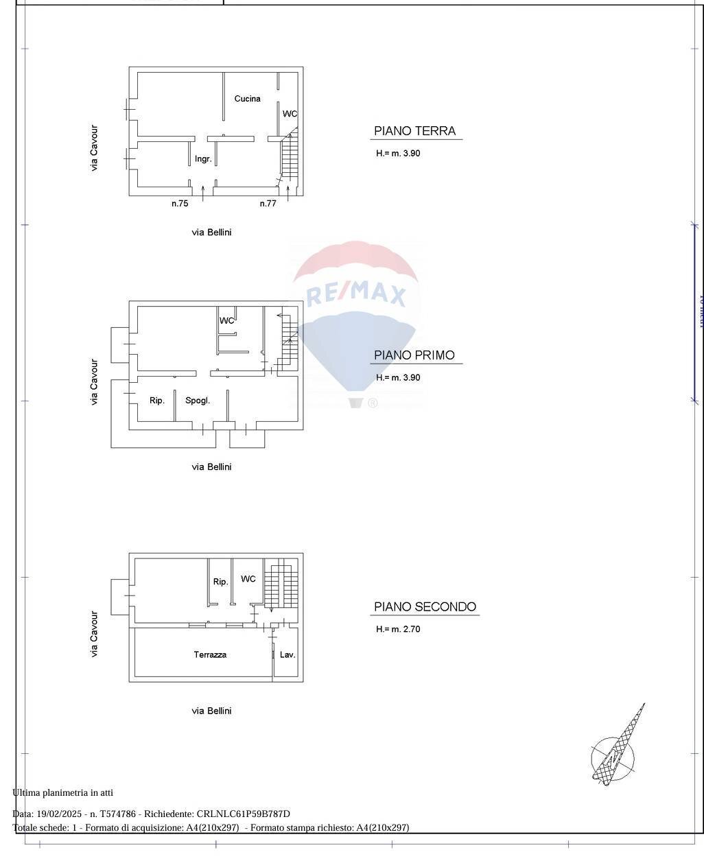 Pianta 2D - Independent house via Bellini
 
75-77, Carlentini - floor plans 1