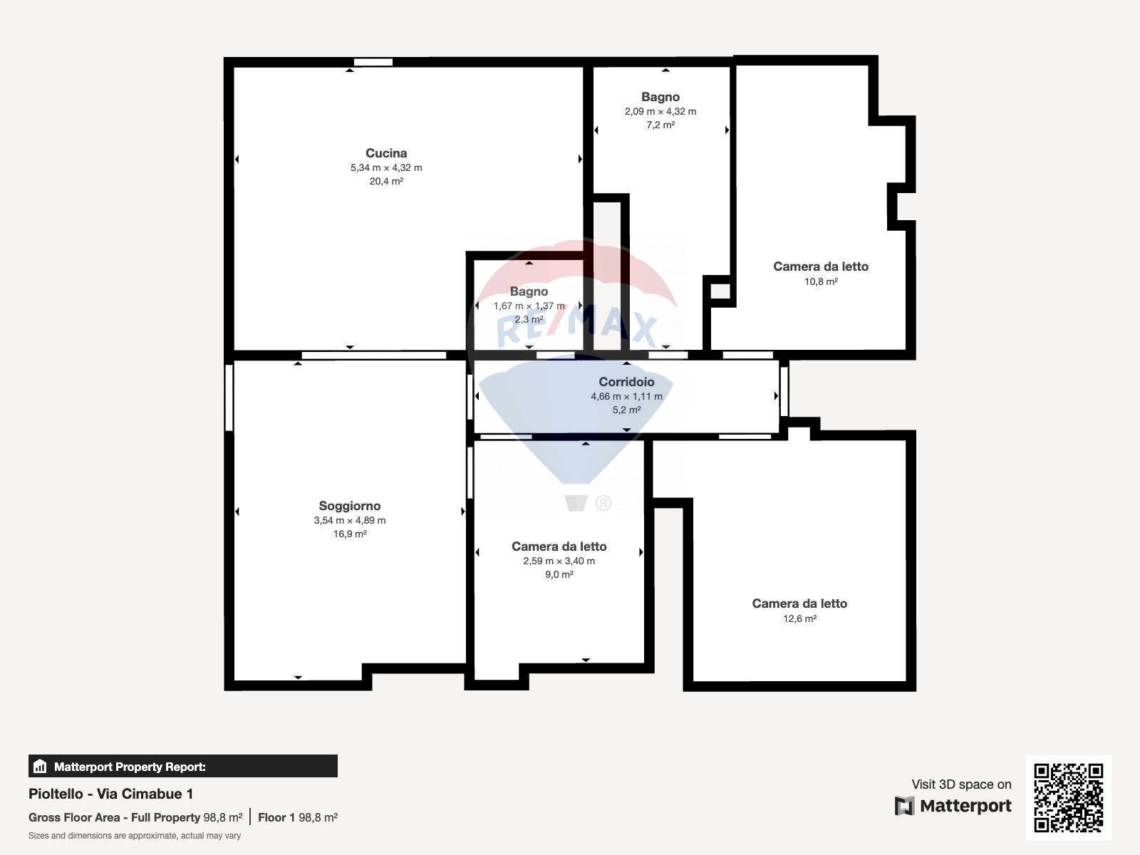 Pianta 2D - Quadrilocale via Cimabue
 
1/B, Pioltello - planimetria 1
