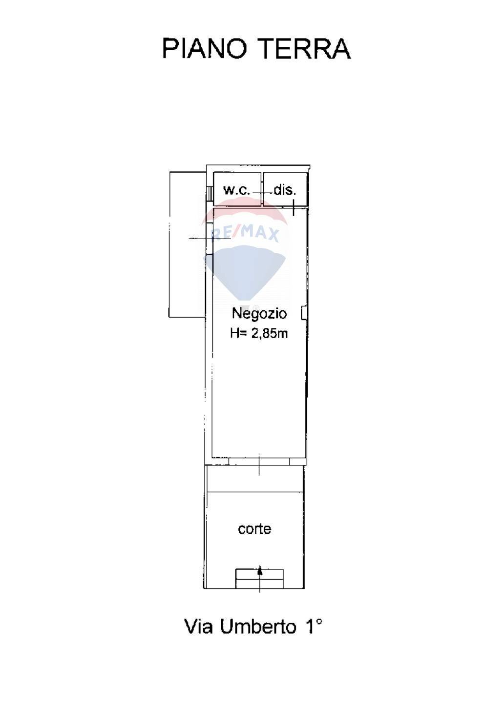 Pianta 2D - Commercial Premises VIA UMBERTO I
 
124, Gaggi - floor plans 1