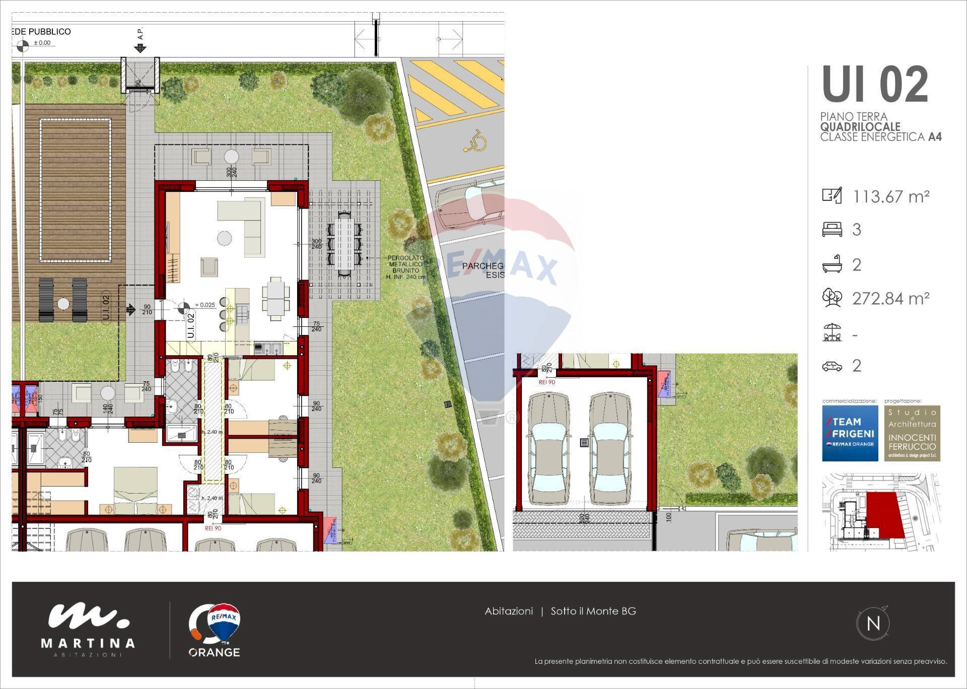 Pianta 2D - Four-room apartment VIA MADRE TERESA DI CALCUTTA, Sotto il Monte Giovanni XXIII - floor plans 1