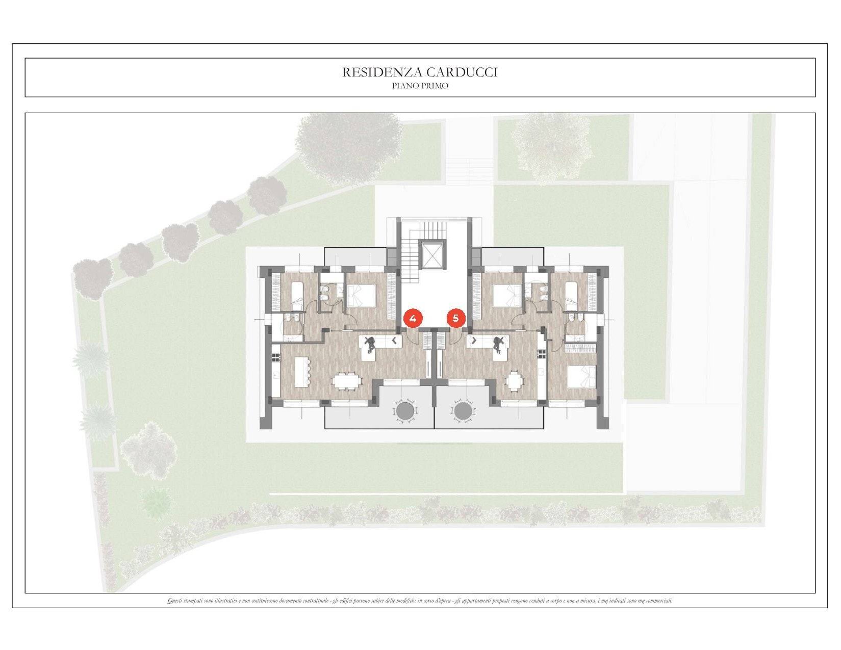 PIANTA INTERO PIANO - Quadrilocale VIALE CARDUCCI, Sanremo - planimetria 1