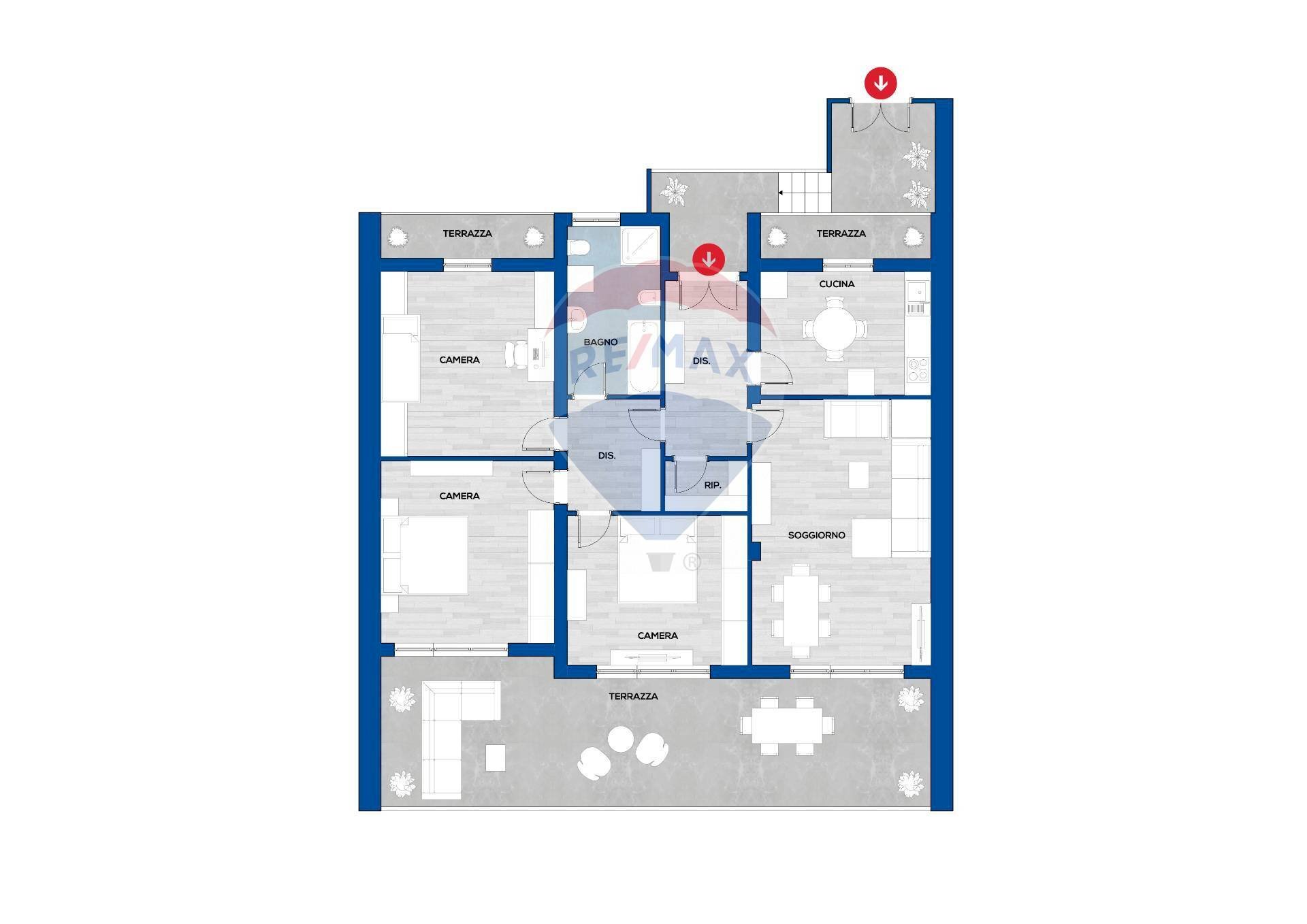 Pianta 2D - Quadrilocale Via Carlo Alberto
 
10, Castelsardo - planimetria 1