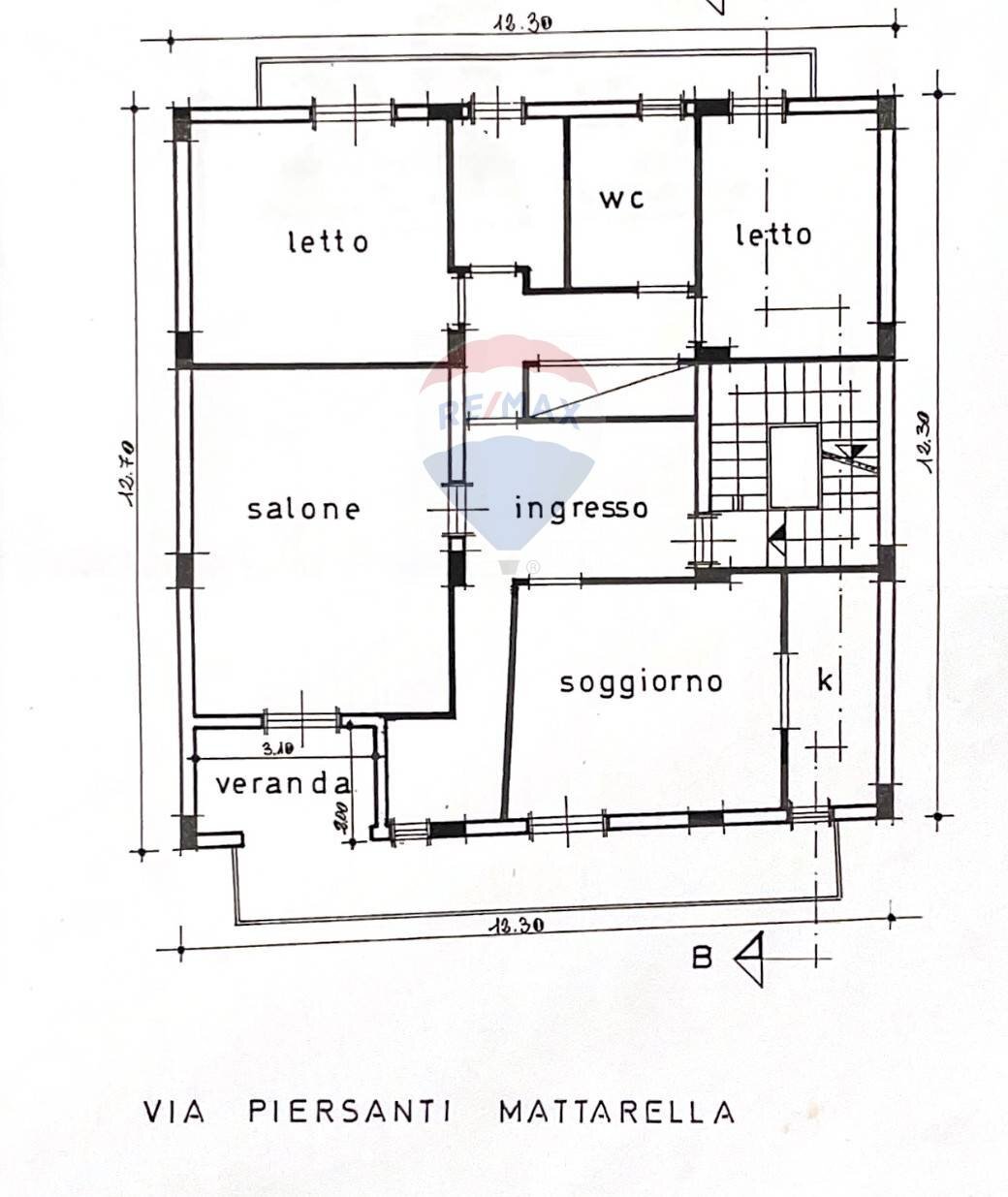 Pianta 2D - Appartamento Via Pier santi Mattarella
 
65, Ficarazzi - planimetria 1