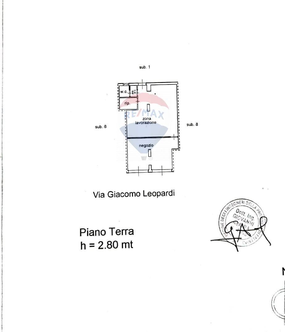 Pianta 2D - Attività Commerciale via giacomo leopardi
 
58, Carini - planimetria 1