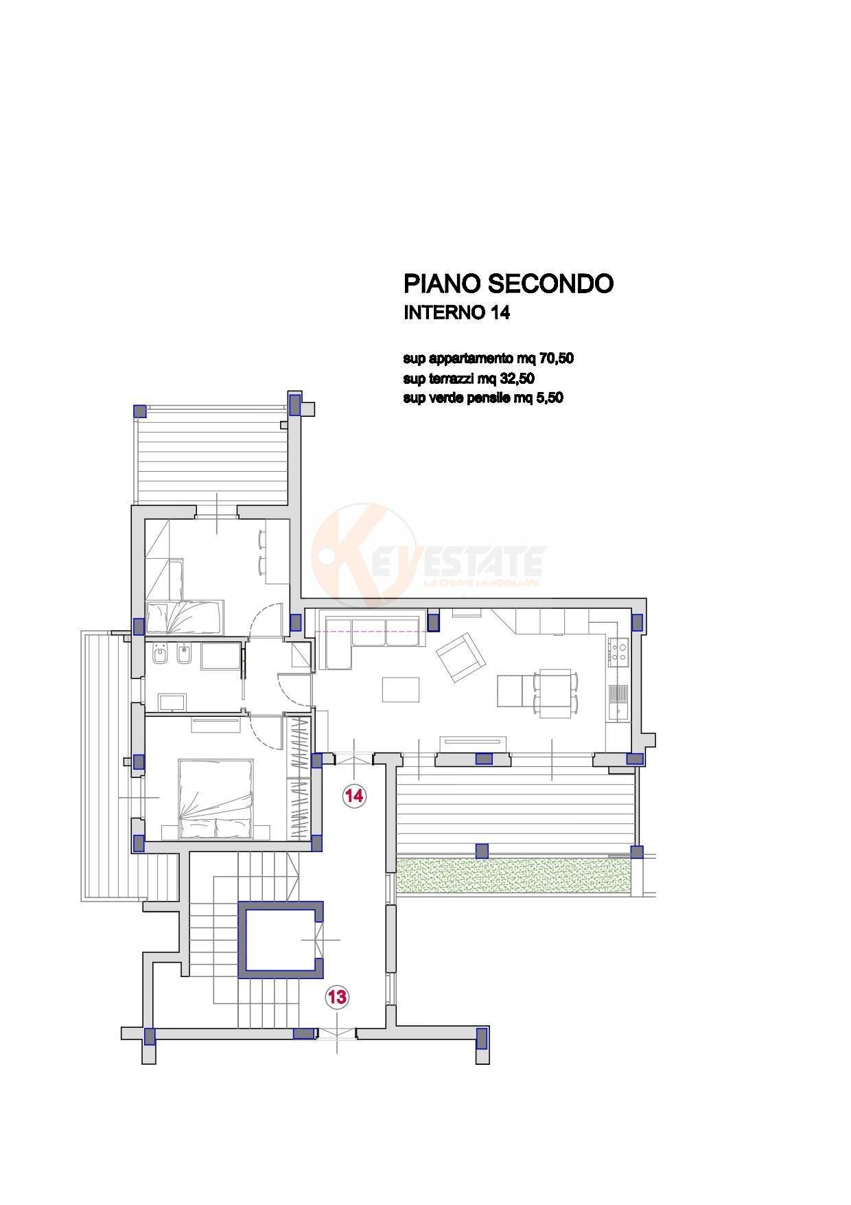 Foto 19 - Three-room apartment Via Carbia
 
14, Alghero - floor plans 1