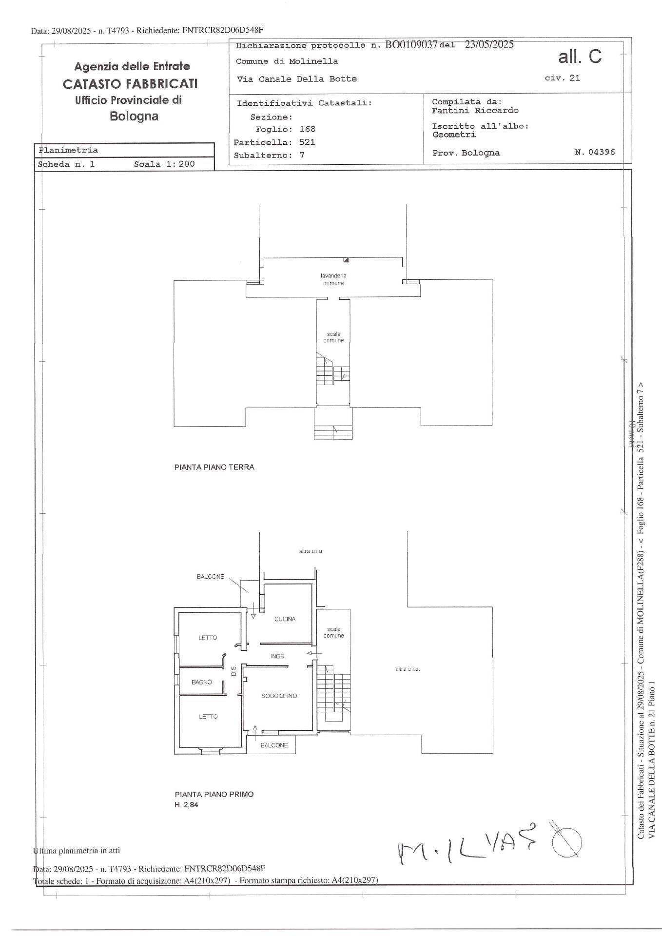 Foto 55 - Four-room apartment via canale della botte
 
21, Molinella - floor plans 1