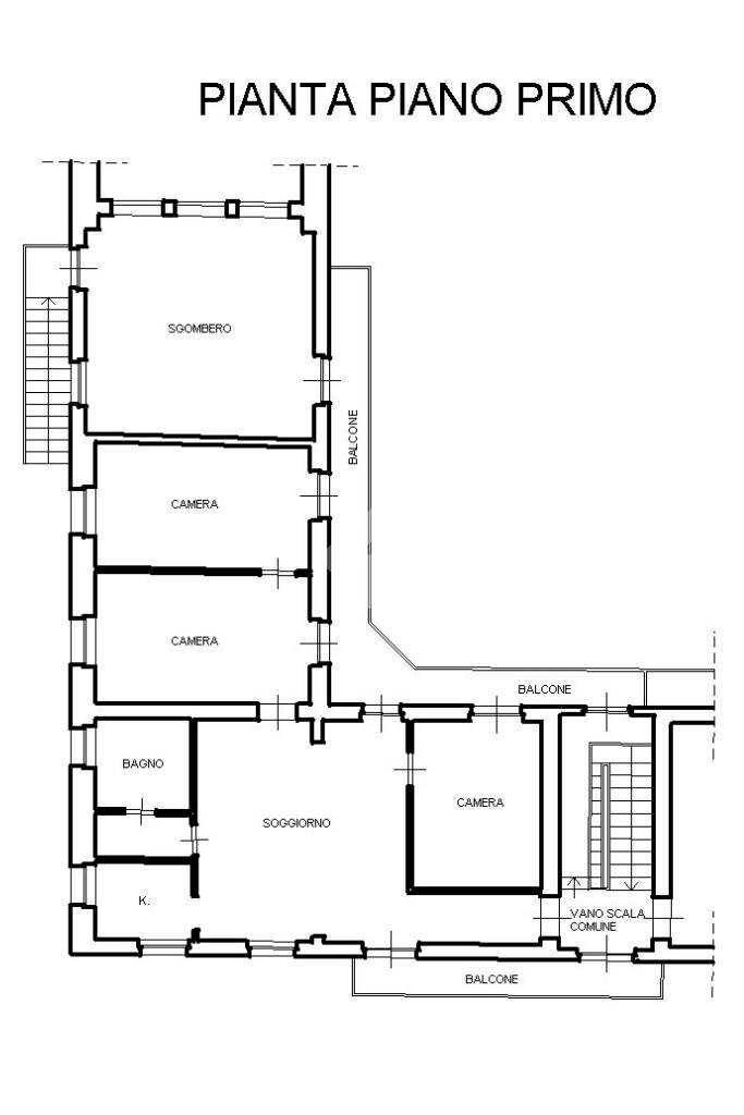 Four-room apartment Via Provinciale Cuneo, hamlet Villanovetta, Verzuolo - floor plans 1